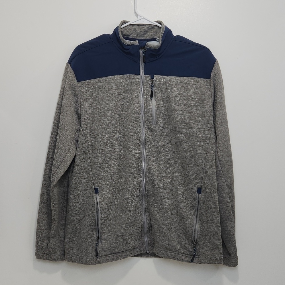 Orvis Trout Bum Full Zip Fleece Fishing Jacket Men's Sz L Gray/Blue Warm NICE!